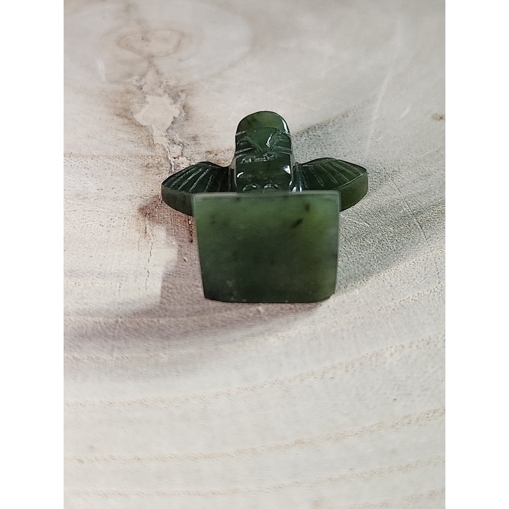 Jade Hand Carved Thunderbird Totem Pole Statue Figure Native North American 1.5" - Picture 5 of 9